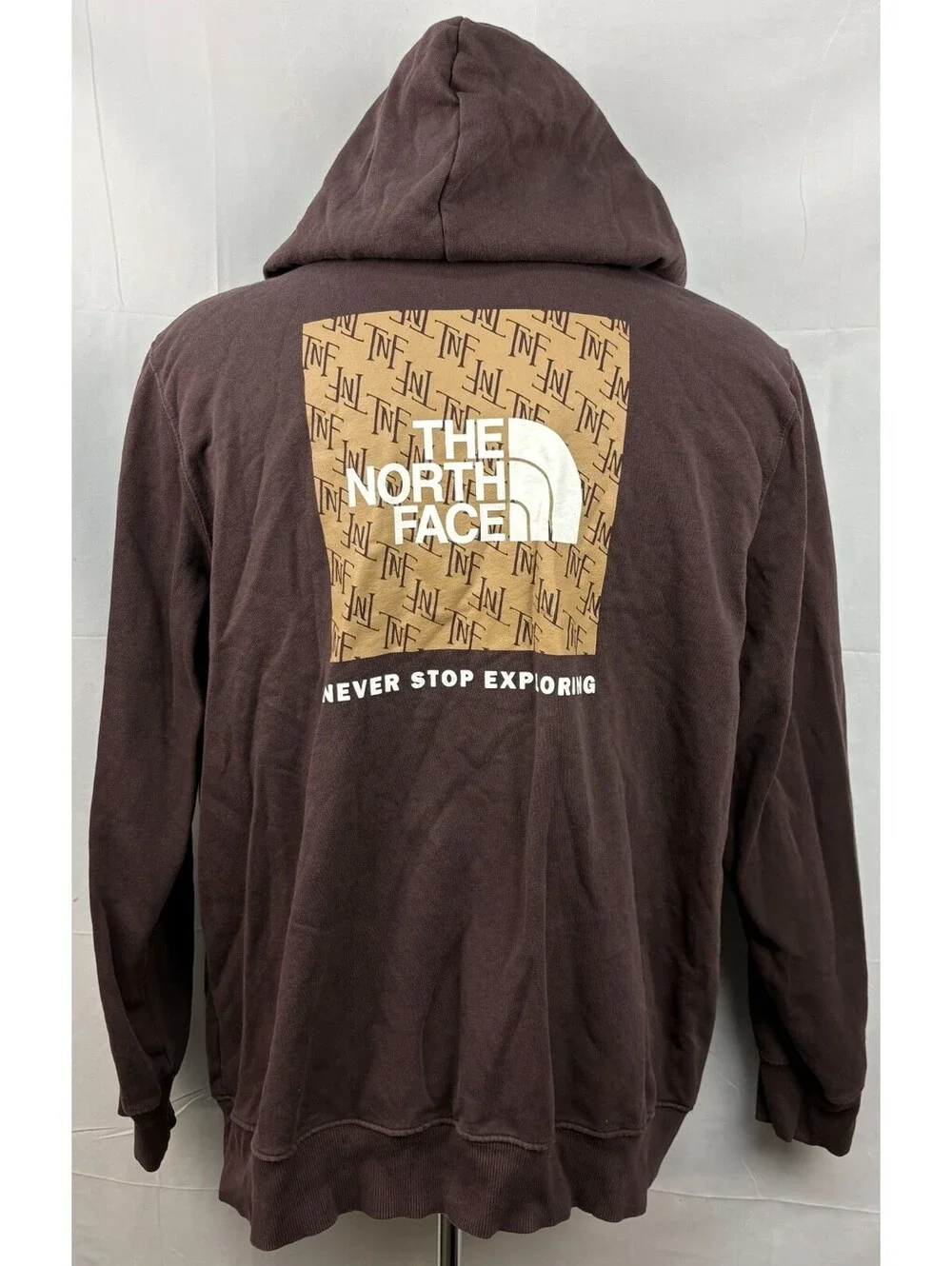 The North Face Men's US Size XXL Spell Out Brown Pullover Hoodie